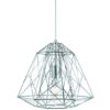 Albion Ceiling Pendant Light In Chrome Geometric Cage Frame