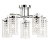 Alda 5 Lights Glass Semi Flush Ceiling Light In Polished Chrome