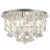 Attractive Six Light Ceiling Flush In Chrome With Clear Crystal