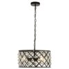 Auckland 3 Bulb Cross Design Pendant Ceiling Light In Black