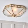 Bannerman 4 Lights Flush Ceiling Light In Antique Brass