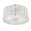 Belfont 3 Lights Faceted Crystals Flush Ceiling Light In Chrome