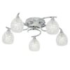 Boyer 5 Lights Glass Semi Flush Ceiling Light In Chrome