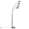 Design floor lamp black with smoke glass 5-light - Sixties Marmo