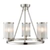 Easton 3 Lights Glass Semi Flush Ceiling Light In Bright Nickel