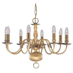 Flemish Antique Brass 8LT Ceiling Light