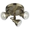 Focus 3 Light Ceiling Spot Light In Antique Brass