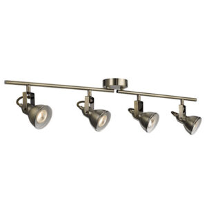 Focus Antique Brass Four Light Ceiling Spotlight