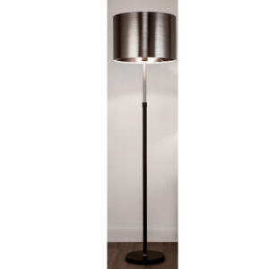 Grafias Chrome Shade Floor Lamp With Brushed Black