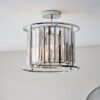 Hamilton 3 Lights Clear Crystals Flush Ceiling Light In Chrome