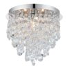 Kristen 3 Lights Clear Glass Flush Ceiling Light In Chrome