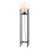 Latinas Vintage Industrial Glass Glow Floor Lamp In Black