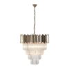 Lawton Large Clear Glass Chandelier Ceiling Light In Silver