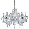 Marie Therese 8 Lamp Chrome Crystal Chandelier Ceiling Light