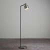 Mayfield Task Floor Lamp In Brushed Silver And Matt Black