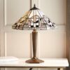 Metropolitan Tiffany Glass Table Lamp In Deep Antique Patina