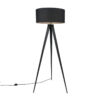 Modern floor lamp black with black shade - Ilse