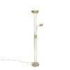 Modern floor lamp brass with reading lamp incl. LED dim to warm - Diva