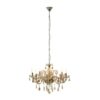 Murato 8 Bulb Cognac Crystal Chandelier Light Carved In Chrome