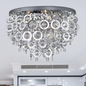 Nova 5 Light Flush Ceiling Light With Acrylic Balls In Chrome