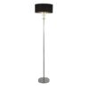 Orleans Chrome Floor Lamp With Black Shade And Silver Inner