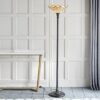 Pearl Tiffany Glass Uplighter Floor Lamp In Bronze