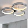 Radius LED 3 Lights Semi Flush Ceiling Light In Chrome