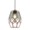 Ripley Glass Ceiling Pendant Light In Antique Brass