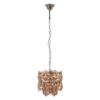 Rydall Small Amber Glass Chandelier Ceiling Light In Nickel