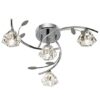 Sierra Ceiling Light In Chrome And Sculptured Glass