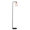 Toledo Clear Glass Shade Floor Lamp In Matt Black