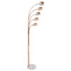 Tupelo Floor Lamp In Copper With White Marble Base