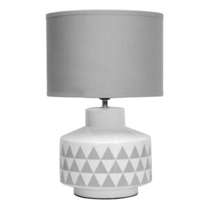 Wylica Grey Fabric Shade Table Lamp With Ceramic Base