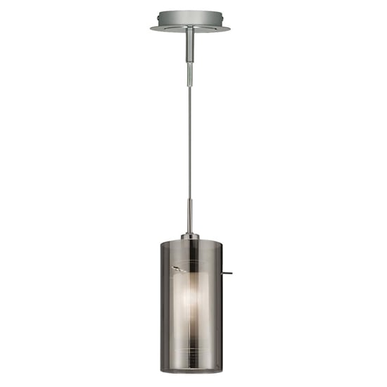 Duo Smoked Glass Ceiling Pendant Light In Chrome