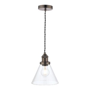 Laura Ashley Industrial Isaac 1 Light Ceiling Pendant Light in Nickel Finish