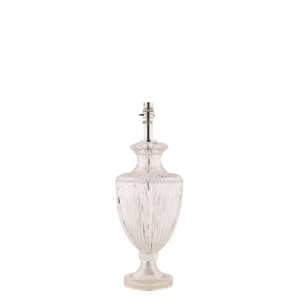 Laura Ashley Meredith Cut Glass Large Urn Table Lamp Base In Polished Chrome Finish