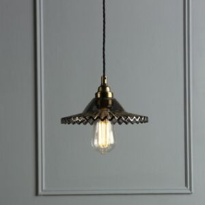 Laura Ashley Pippa Ceiling Pendant Light In Aged Brass With Smoked Glass Shade