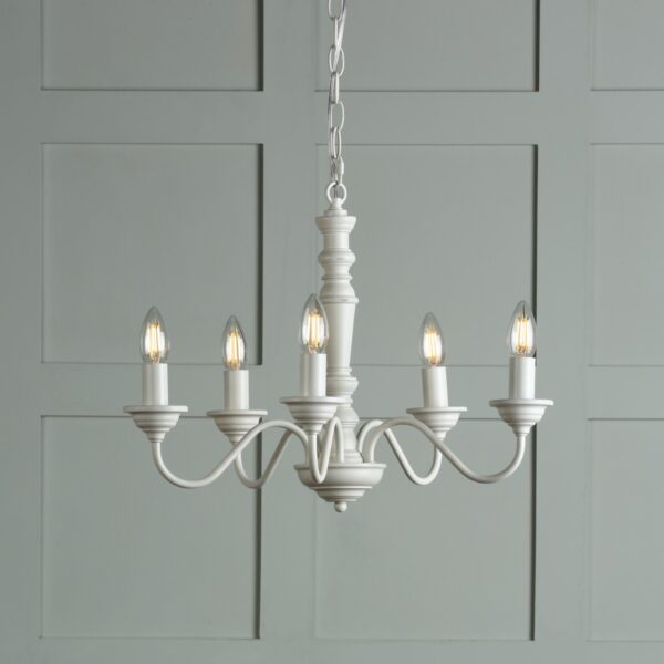 Laura Ashley Tate 5 Light Ceiling Pendant Light In Matt White Finish