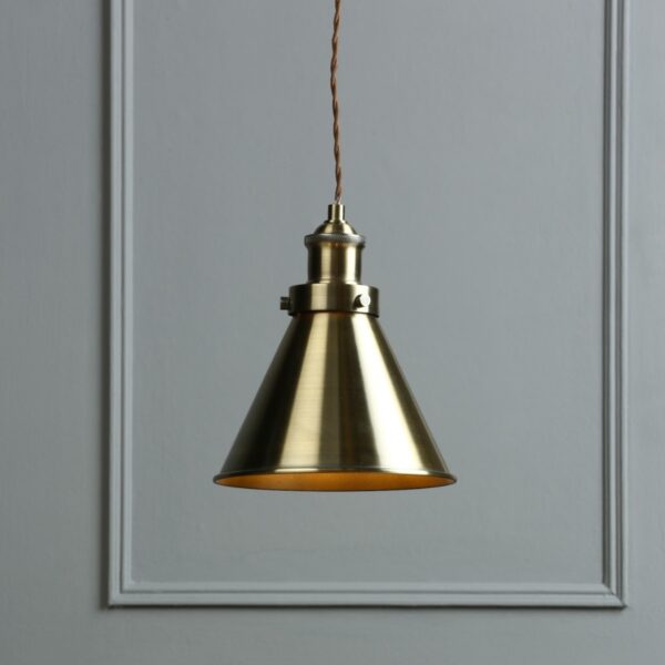 Laura Ashley Rufus Ceiling Pendant Light In Antique Brass Finish