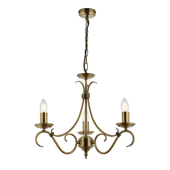 Bernice 3 Lights Ceiling Pendant Light In Antique Brass