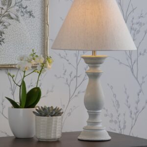 Laura Ashley Chedworth Concrete Table Lamp With Natural Linen Shade