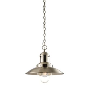 Mendip Clear Glass Ceiling Pendant Light In Satin Nickel