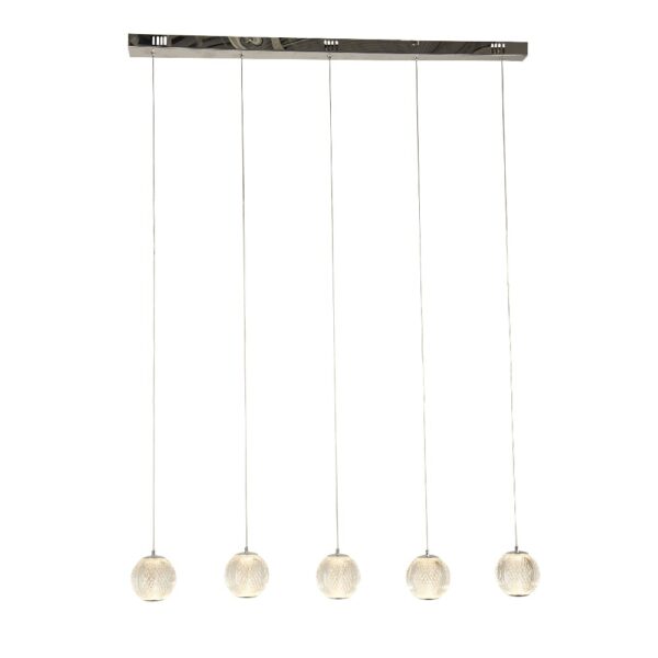 Allure 5 Light Acrylic Shade Bar Ceiling Pendant Light In Chrome