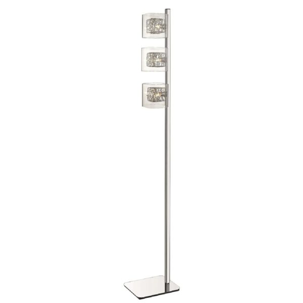 Holland Clear Glass Floor Lamp In Chrome