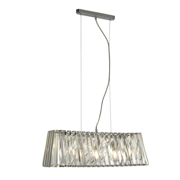 Taira 4 Light Crystal Glass Ceiling Pendant Light In Chrome