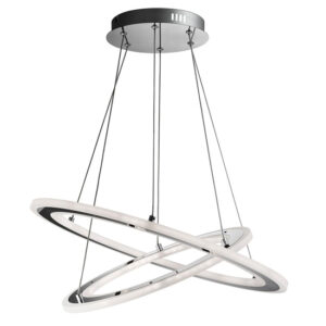 Solexa LED 2 Lights Ceiling Pendant Light In Chrome