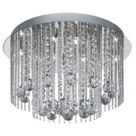 Beatrix 8 Light Semi Flush Ceiling Light Polished Chrome