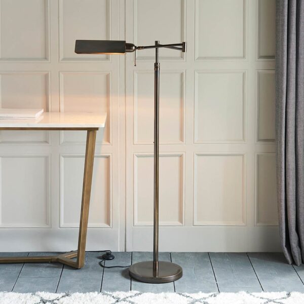 Cullman Metal Floor Lamp In Antique Brass