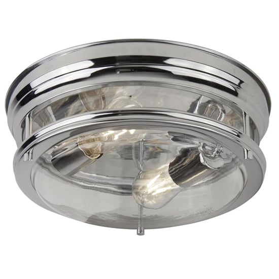 Glasgow 2 Lights Glass Flush Ceiling Light In Chrome