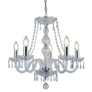 Hale 5 Lights Clear Crystal Chandelier Light In Chrome